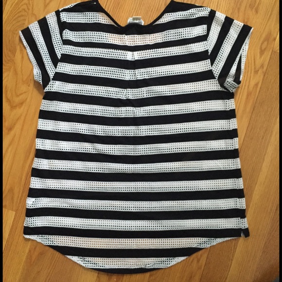 Converse Black and White Mesh Striped Tee Shirt - Picture 8 of 8